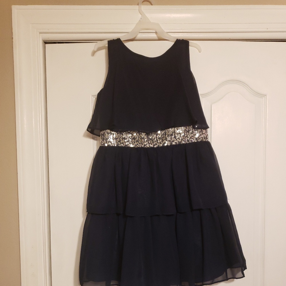 Navy blue and silver dress